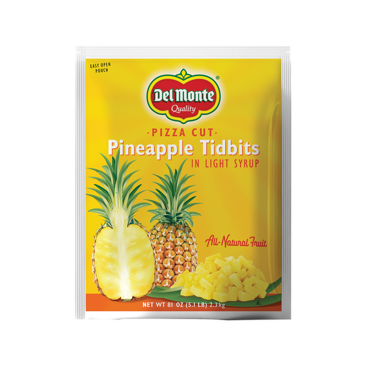 Del Monte® Pizza Cut Pineapple Tidbits in Light Syrup Pouch NonGMO