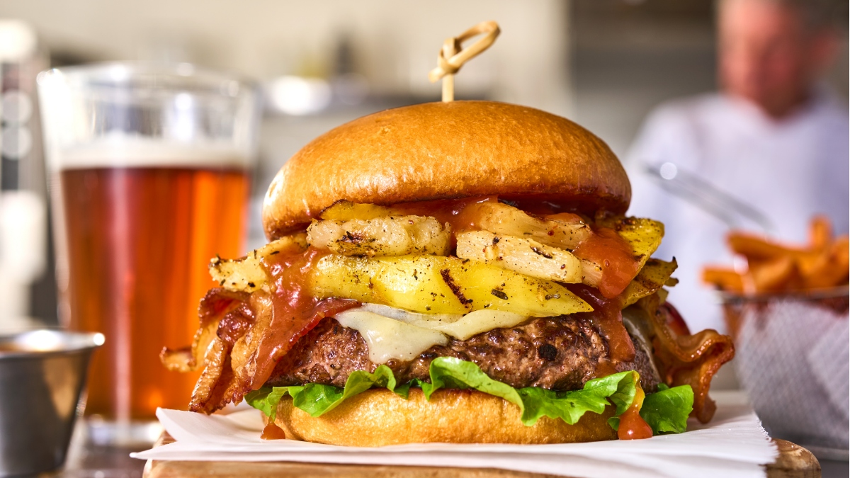 Caribbean Pineapple Cheeseburger